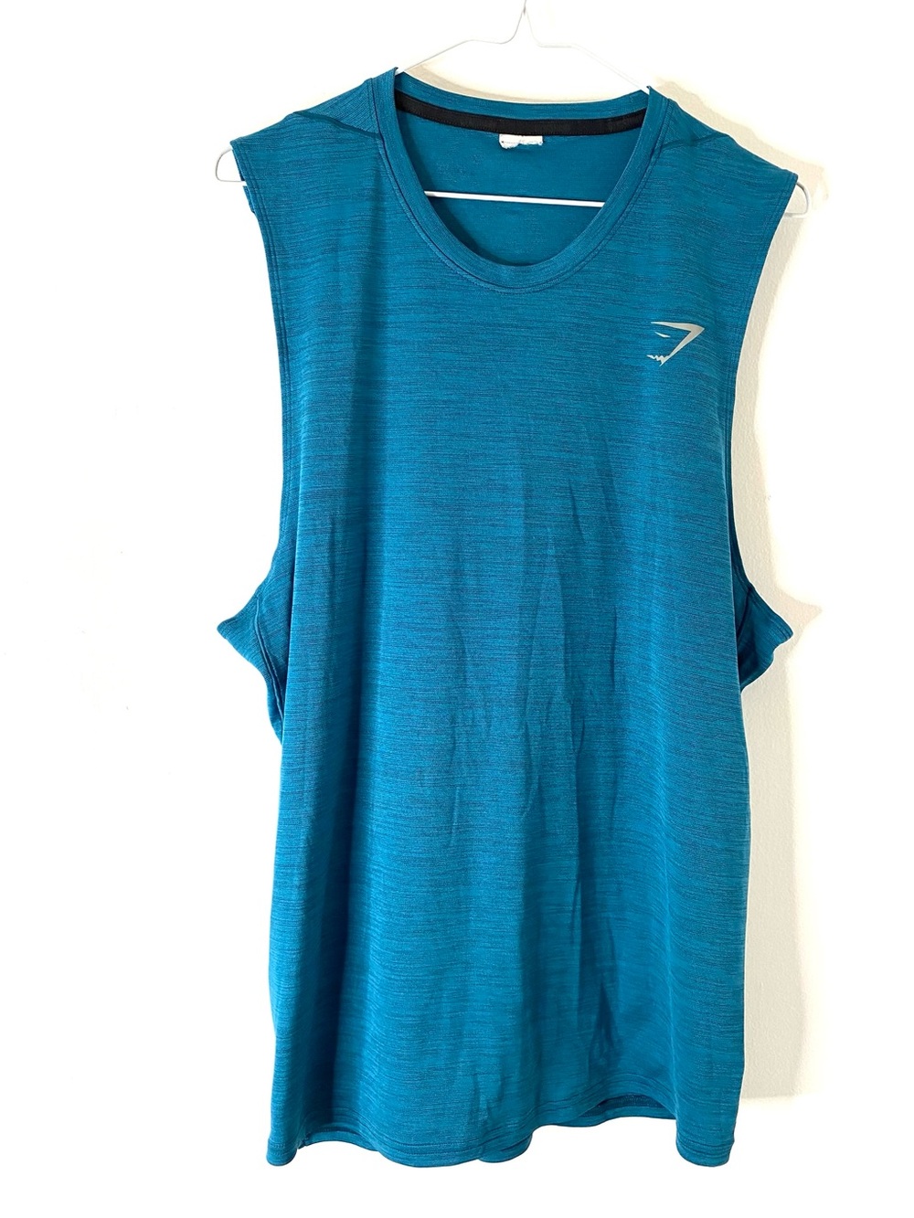 Gymshark Mens Arrival Marl Teal Drop Armhole Muscle Tank Workout Top